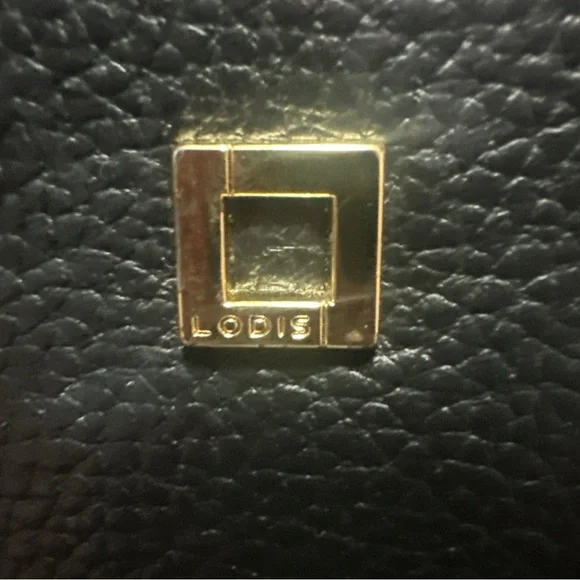 LODIS CLUTCH Wristlet Purse, Black Leather Zipper Pouch Wallet Designer - Picture 8 of 8